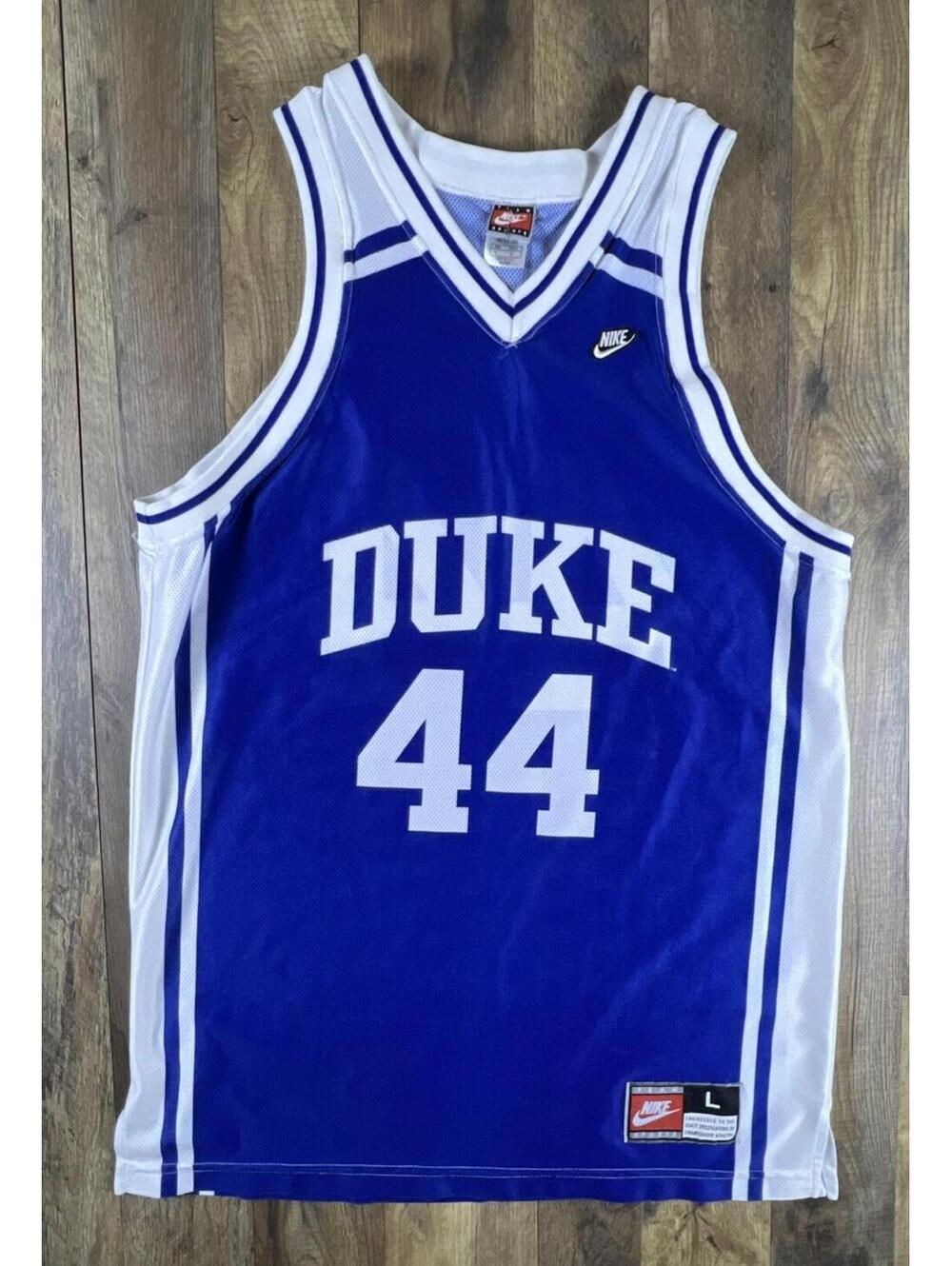 Vintage Nike Team Sports Duke Blue Devils NCAA Basketball Jersey L #44 USA Made